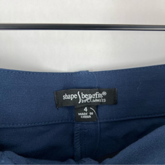 Shape Benefits by Chadwicks Diane Tummy Control Straight Leg Pant in Navy - Picture 6 of 12